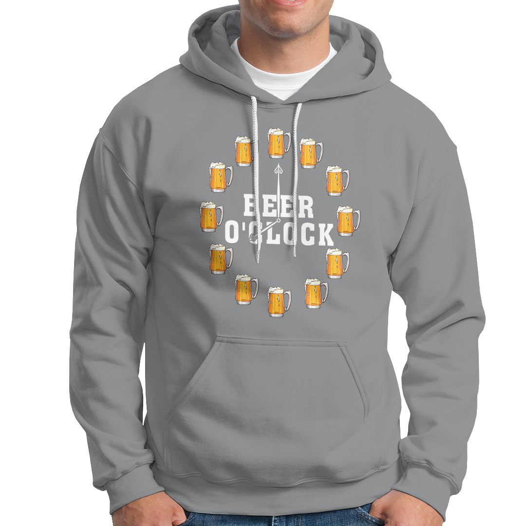 Funny Drinking Hoodie Beer O'Clock Time For Drinker - Wonder Print Shop