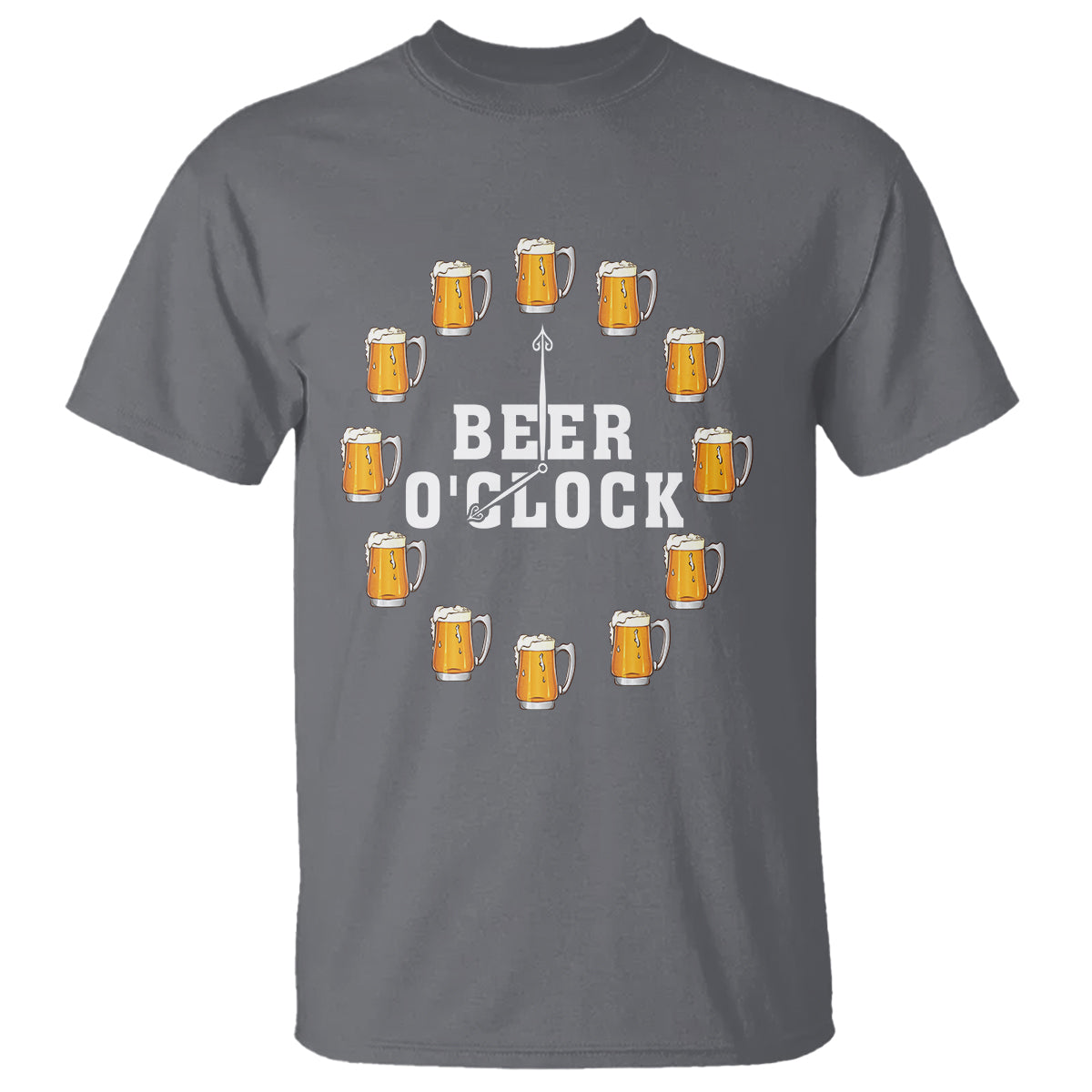 Funny Drinking T Shirt Beer O'Clock Time For Drinker - Wonder Print Shop