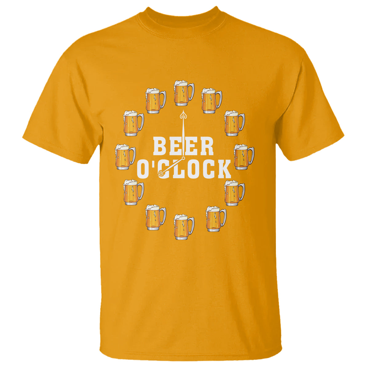 Funny Drinking T Shirt Beer O'Clock Time For Drinker - Wonder Print Shop