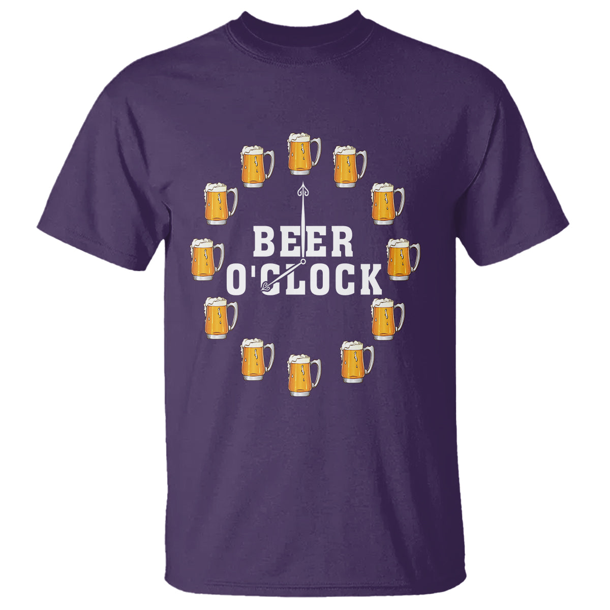 Funny Drinking T Shirt Beer O'Clock Time For Drinker - Wonder Print Shop