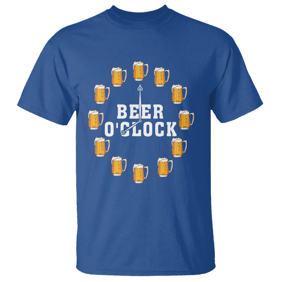 Funny Drinking T Shirt Beer O'Clock Time For Drinker - Wonder Print Shop