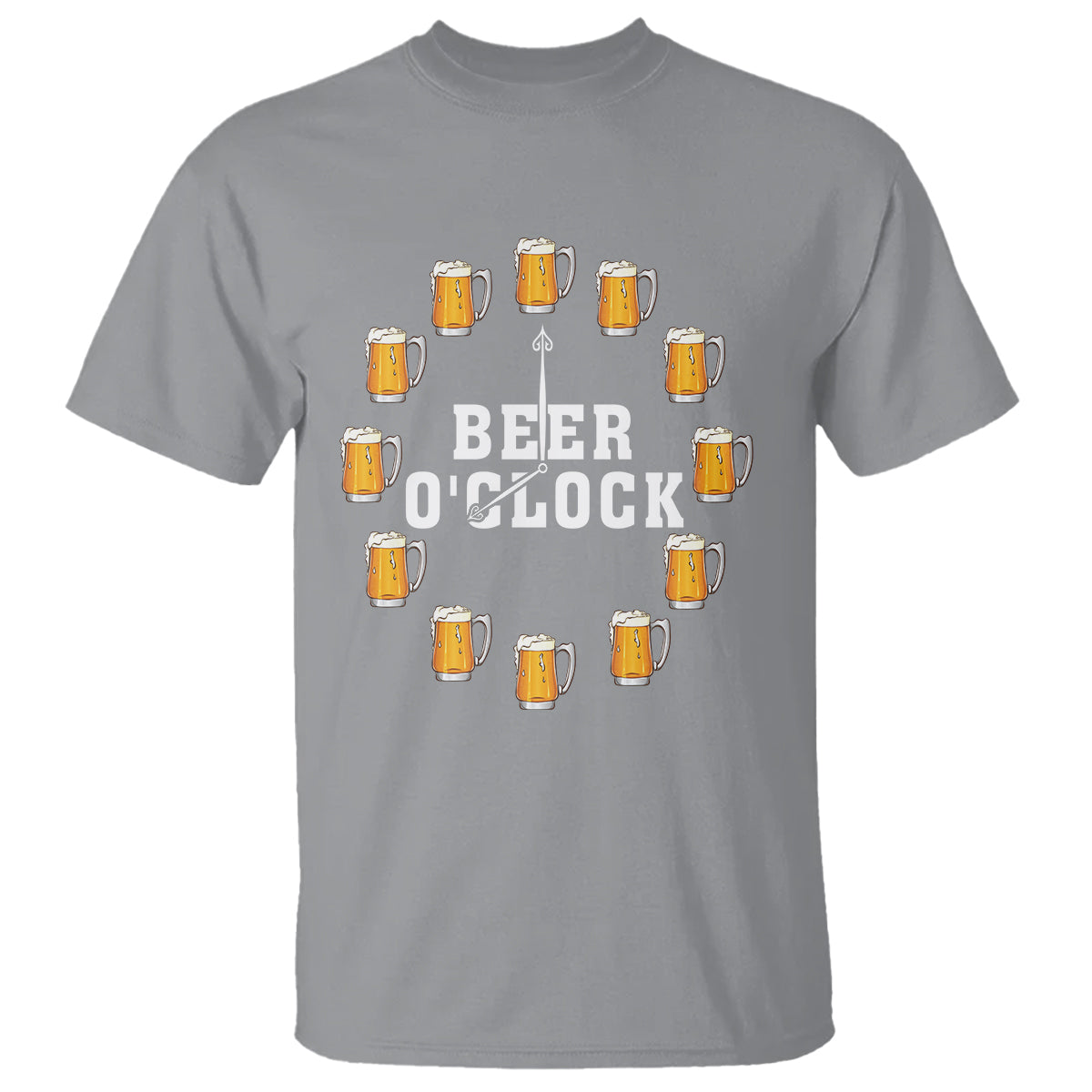 Funny Drinking T Shirt Beer O'Clock Time For Drinker - Wonder Print Shop