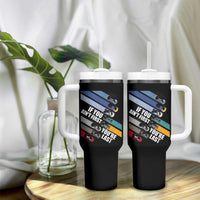 Car Racer Tumbler With Handle If You Ain't First You're Last