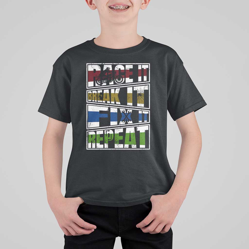 Racing T Shirt For Kid Race It Break It Fix It Repeat Racer