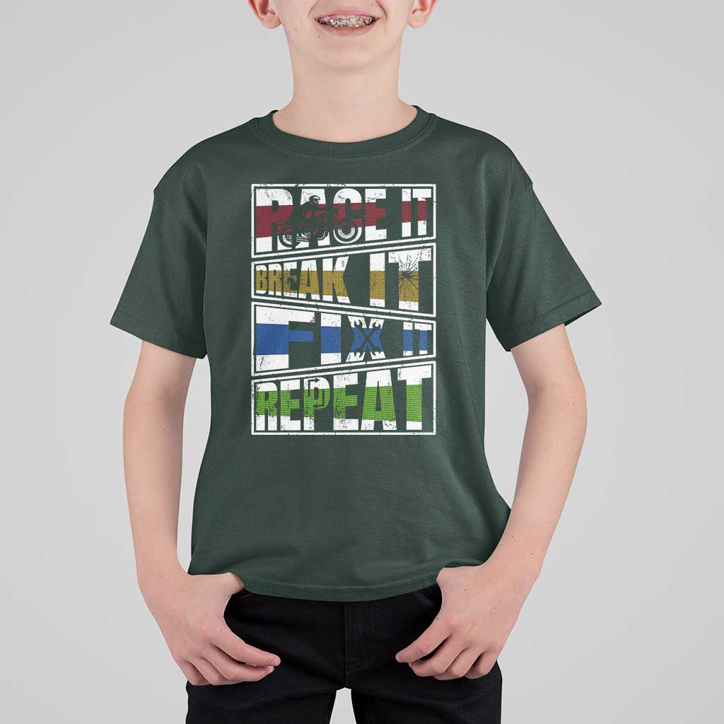 Racing T Shirt For Kid Race It Break It Fix It Repeat Racer