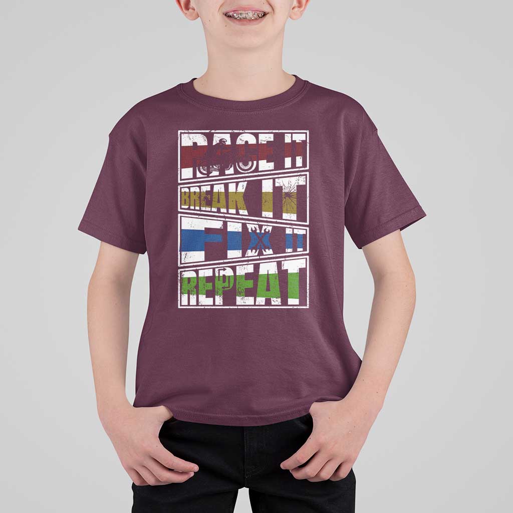 Racing T Shirt For Kid Race It Break It Fix It Repeat Racer