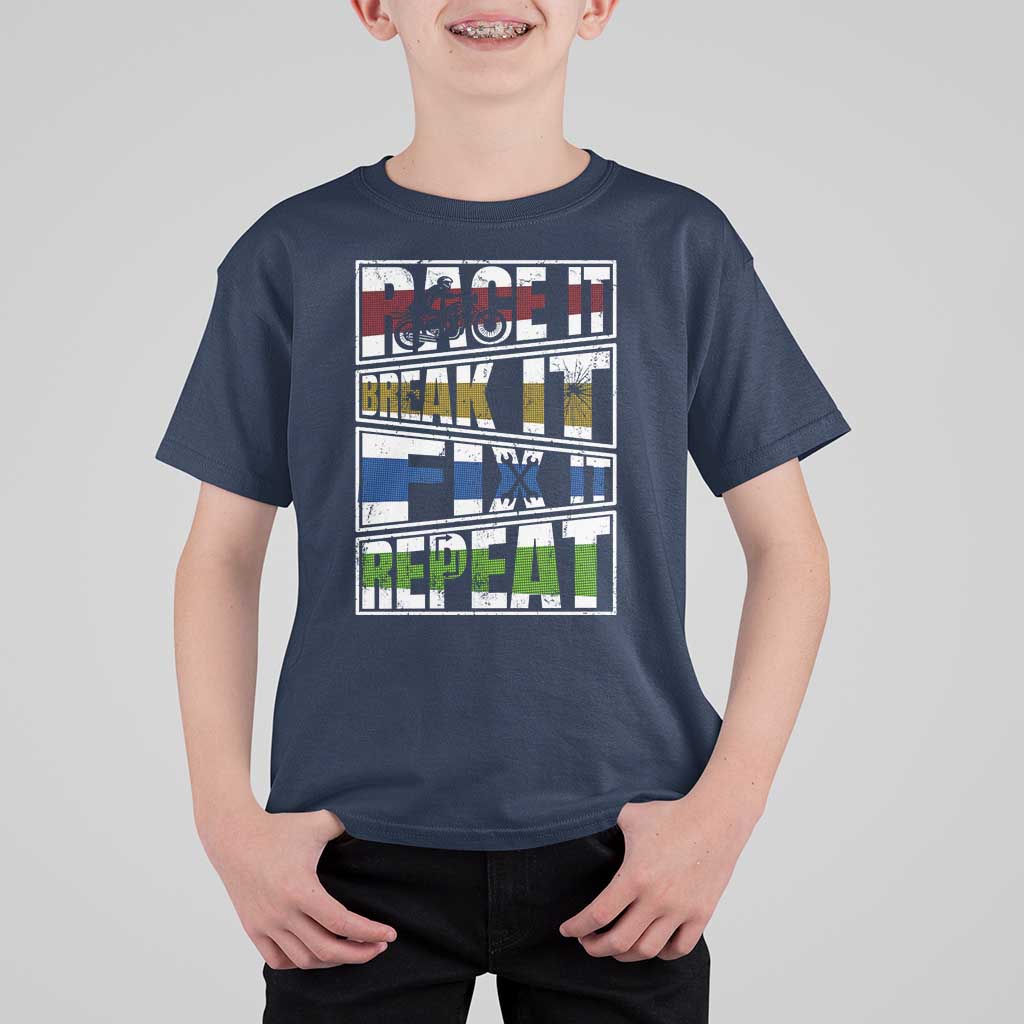 Racing T Shirt For Kid Race It Break It Fix It Repeat Racer