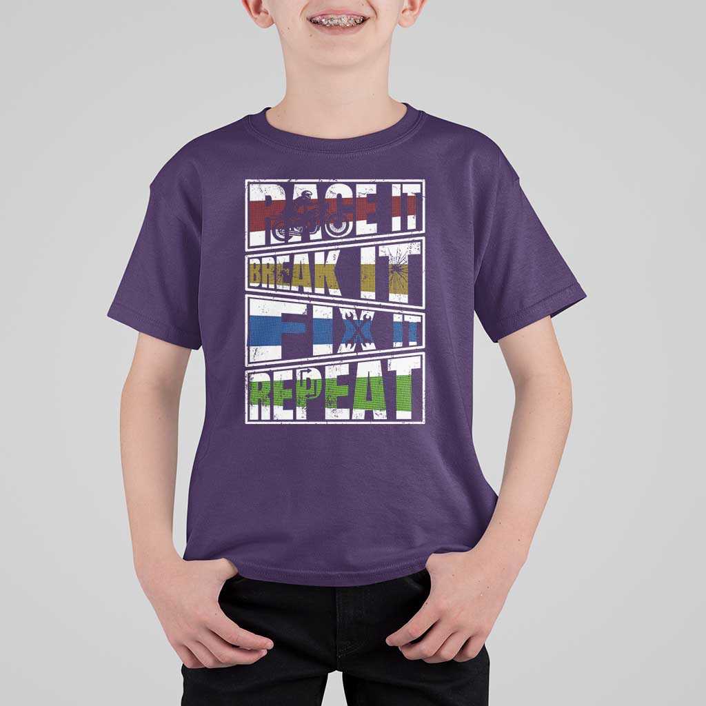 Racing T Shirt For Kid Race It Break It Fix It Repeat Racer