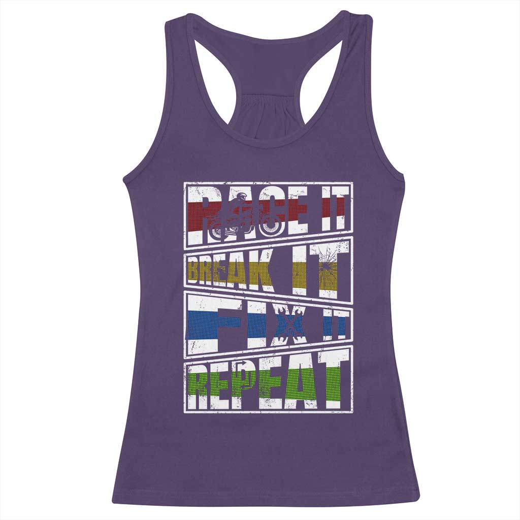 Racing Racerback Tank Top Race It Break It Fix It Repeat Racer