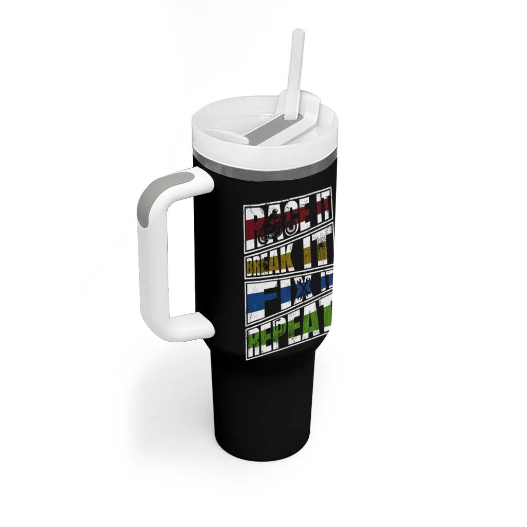 Racing Tumbler With Handle Race It Break It Fix It Repeat Racer