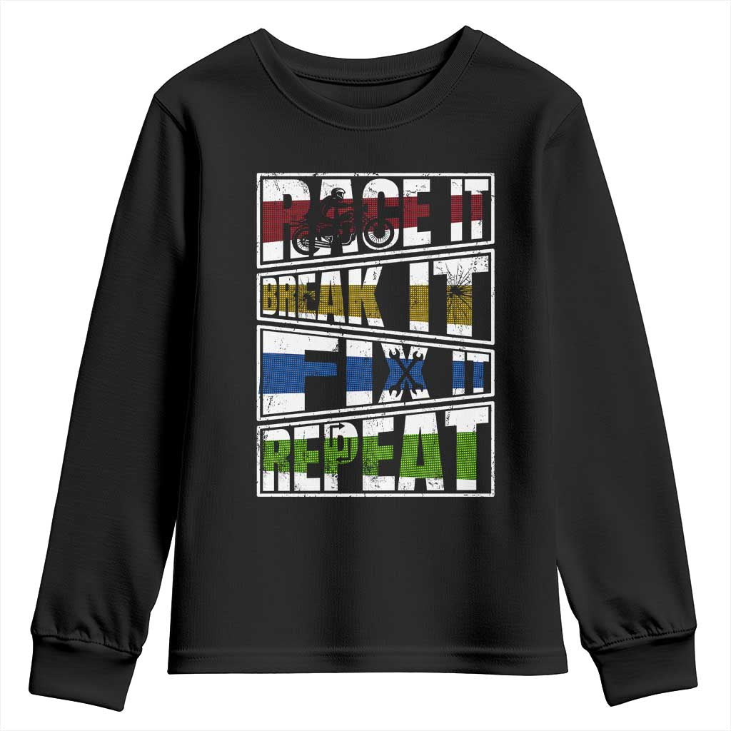 Racing Youth Sweatshirt Race It Break It Fix It Repeat Racer