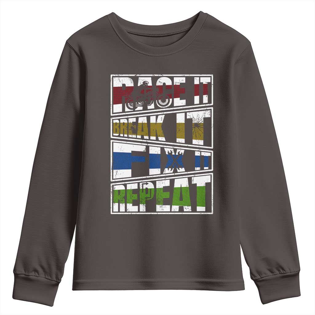 Racing Youth Sweatshirt Race It Break It Fix It Repeat Racer