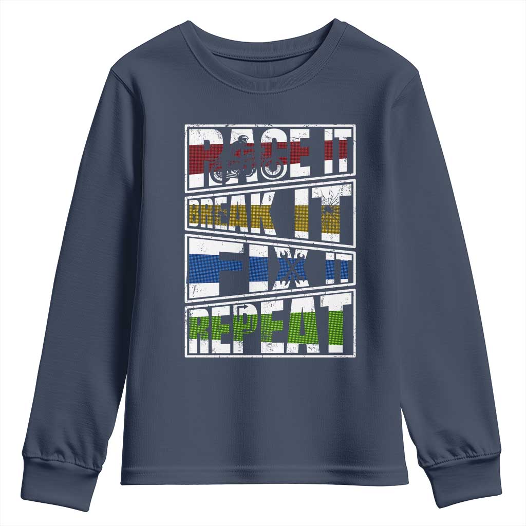 Racing Youth Sweatshirt Race It Break It Fix It Repeat Racer