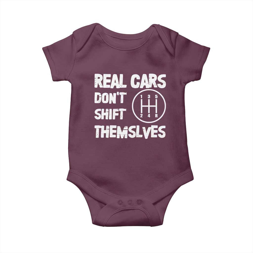 Racing Car Baby Onesie Real Cars Don't Shift Themselves