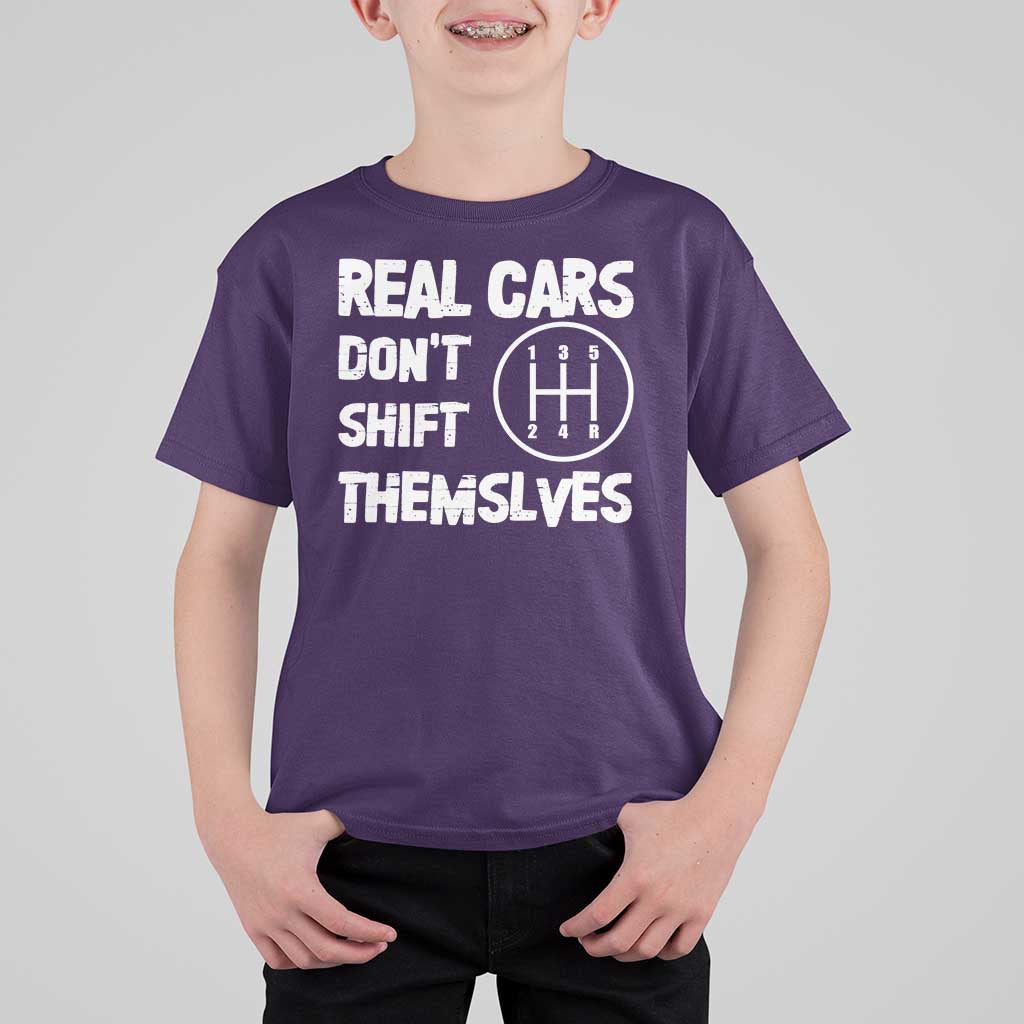 Racing Car T Shirt For Kid Real Cars Don't Shift Themselves
