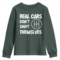 Racing Car Youth Sweatshirt Real Cars Don't Shift Themselves