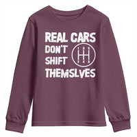 Racing Car Youth Sweatshirt Real Cars Don't Shift Themselves