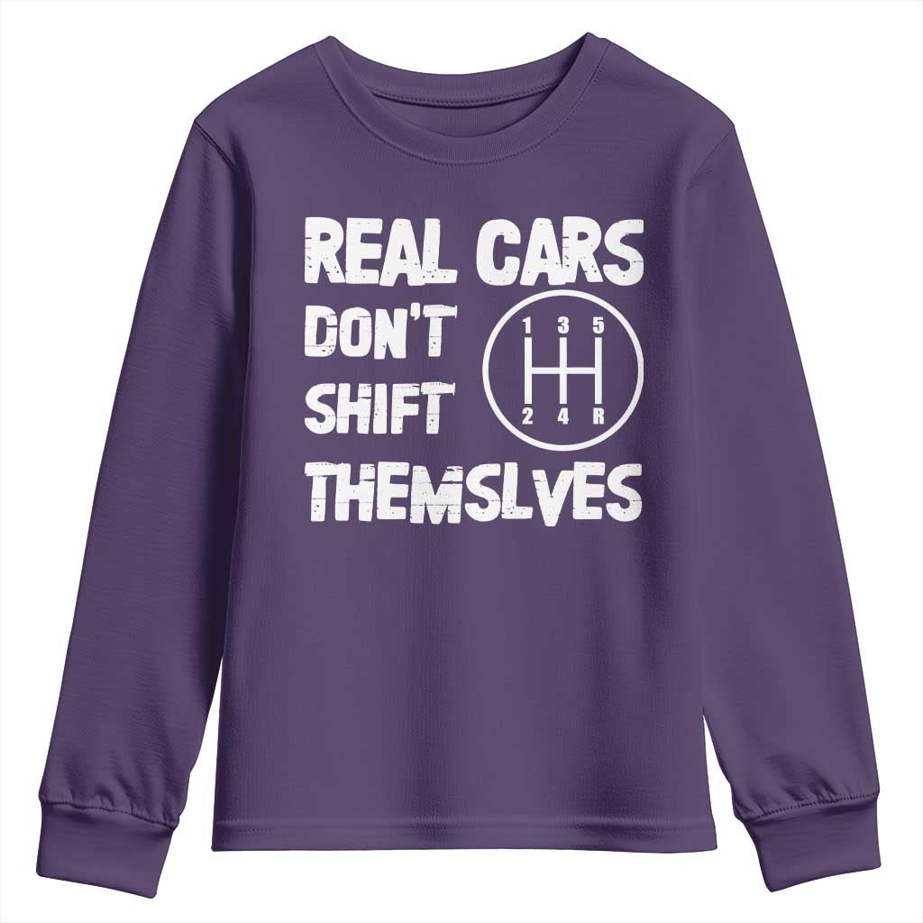 Racing Car Youth Sweatshirt Real Cars Don't Shift Themselves