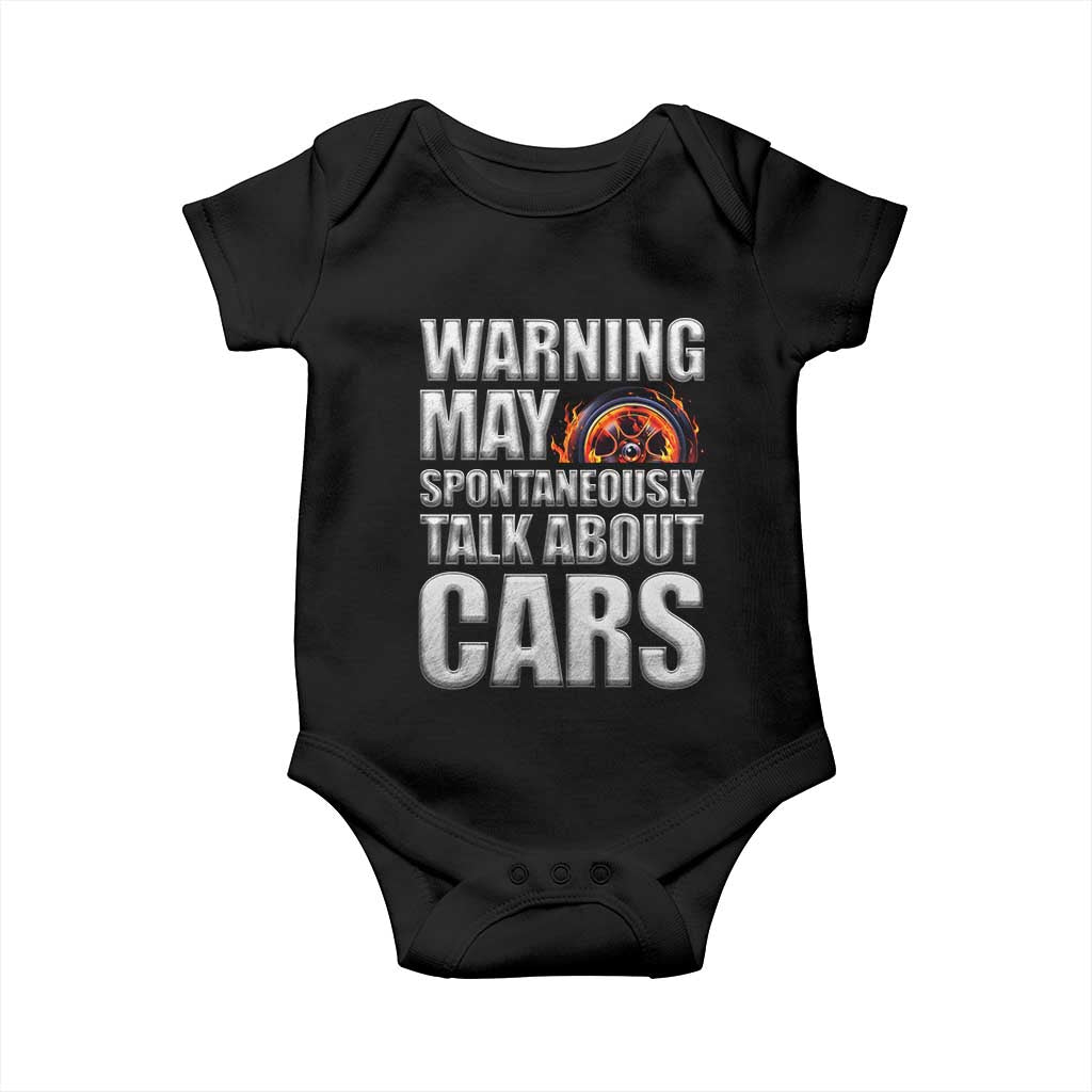 Car Lover Baby Onesie Warning May Spontaneously Talk About Cars