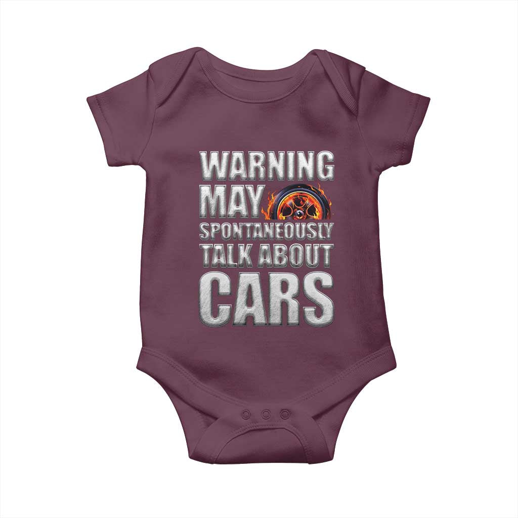 Car Lover Baby Onesie Warning May Spontaneously Talk About Cars