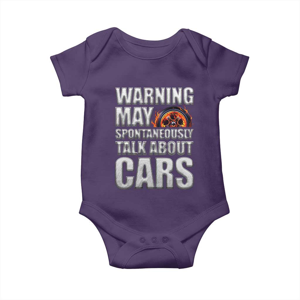 Car Lover Baby Onesie Warning May Spontaneously Talk About Cars