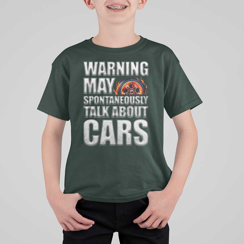 Car Lover T Shirt For Kid Warning May Spontaneously Talk About Cars