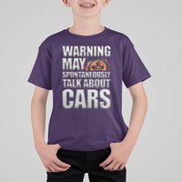 Car Lover T Shirt For Kid Warning May Spontaneously Talk About Cars
