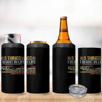 Car Lover 4 in 1 Can Cooler Tumbler 5 Things I Want In Life Cars More Cars