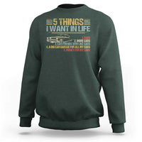 Car Lover Sweatshirt 5 Things I Want In Life Cars More Cars