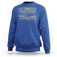 Car Lover Sweatshirt 5 Things I Want In Life Cars More Cars