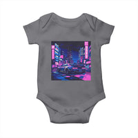 Tokyo Night Drive Baby Onesie Retro Futuristic JDM Street Racing Aesthetic