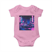 Tokyo Night Drive Baby Onesie Retro Futuristic JDM Street Racing Aesthetic