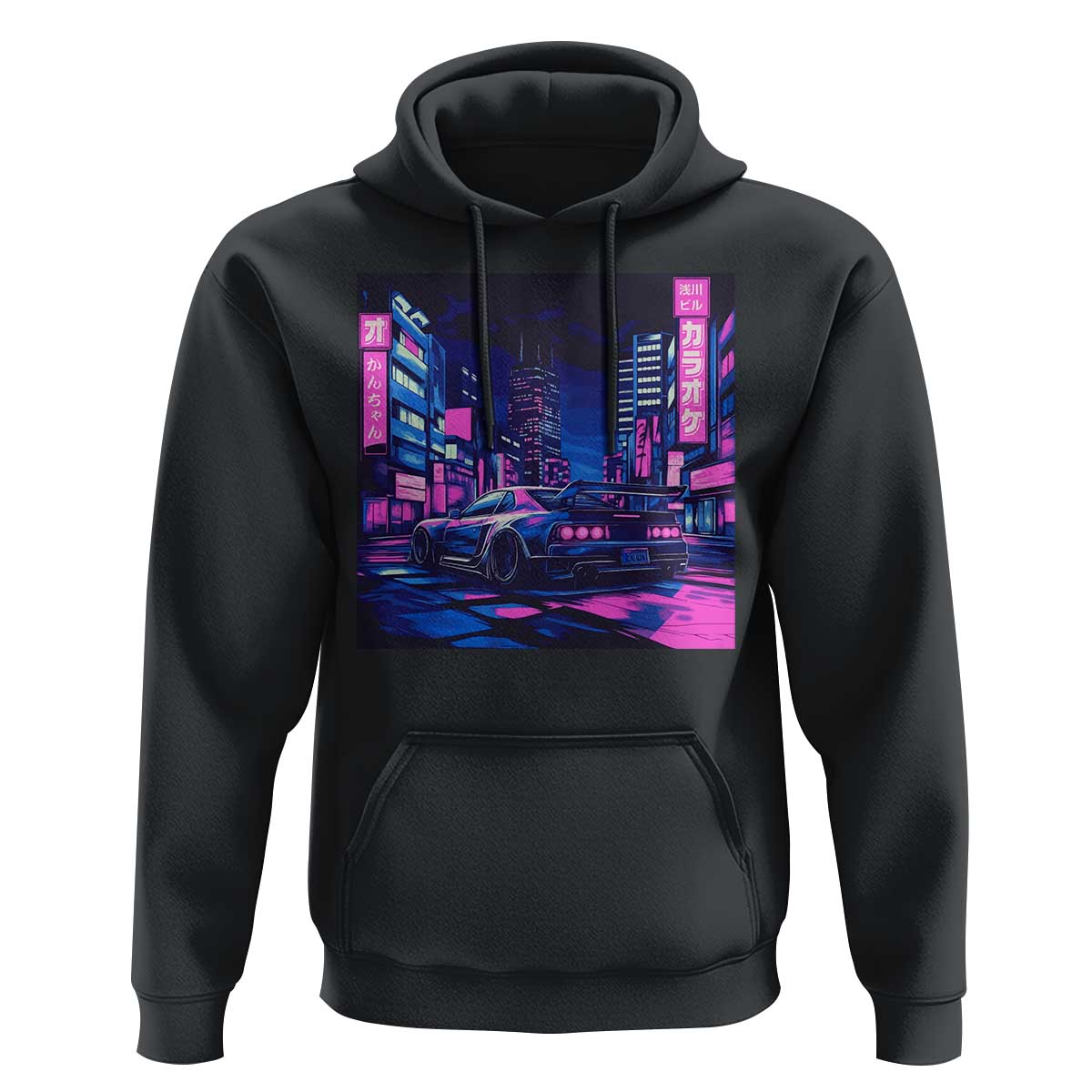 Tokyo Night Drive Hoodie Retro Futuristic JDM Street Racing Aesthetic