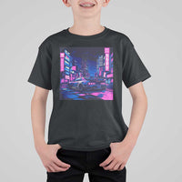 Tokyo Night Drive T Shirt For Kid Retro Futuristic JDM Street Racing Aesthetic