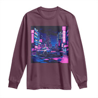 Tokyo Night Drive Long Sleeve Shirt Retro Futuristic JDM Street Racing Aesthetic