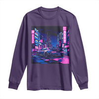 Tokyo Night Drive Long Sleeve Shirt Retro Futuristic JDM Street Racing Aesthetic