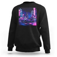 Tokyo Night Drive Sweatshirt Retro Futuristic JDM Street Racing Aesthetic
