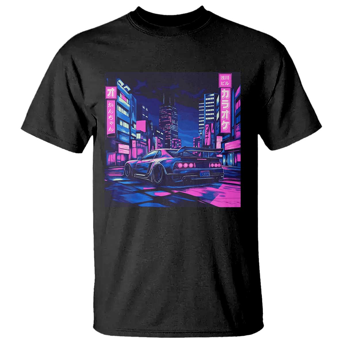 Tokyo Night Drive T Shirt Retro Futuristic JDM Street Racing Aesthetic