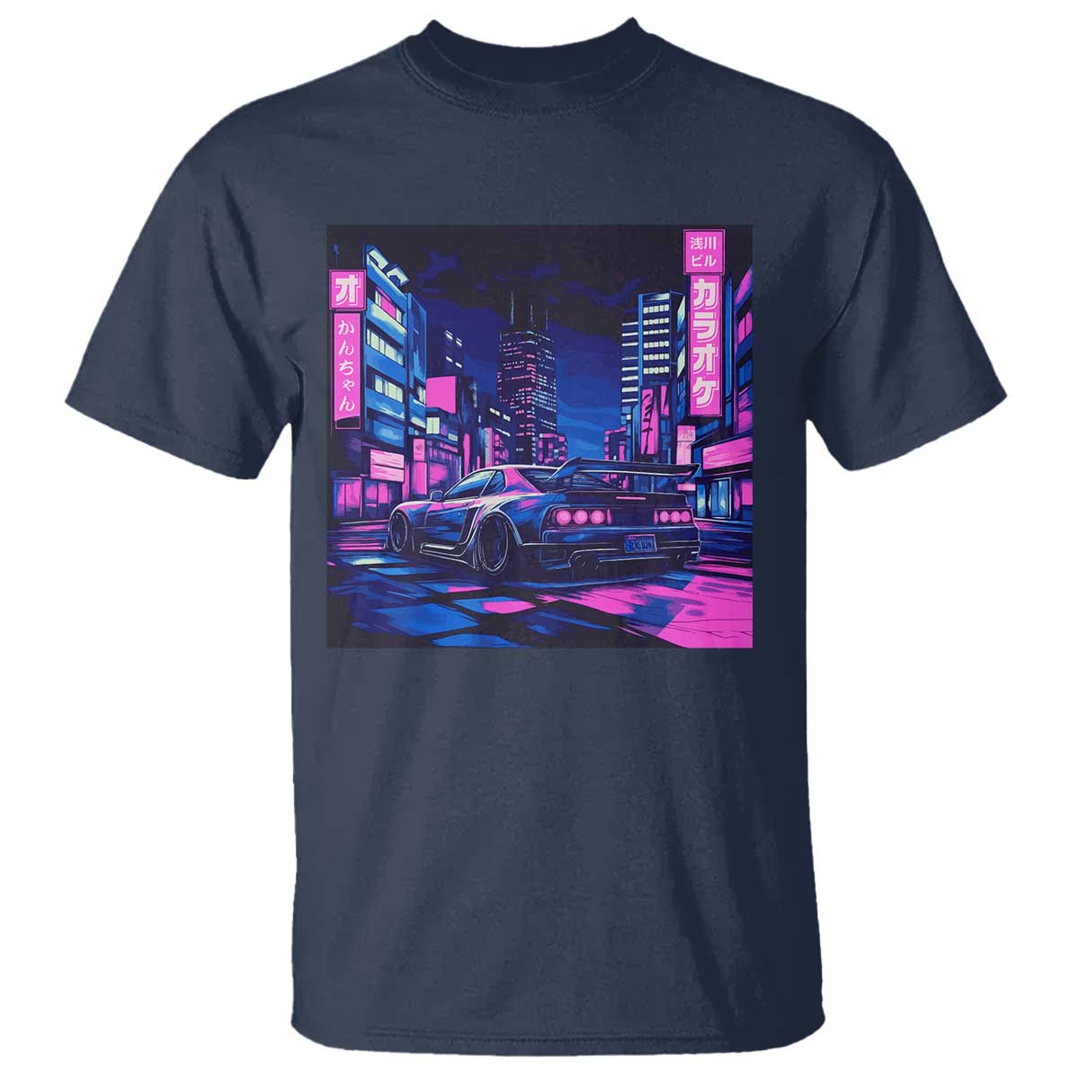 Tokyo Night Drive T Shirt Retro Futuristic JDM Street Racing Aesthetic