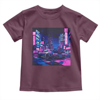 Tokyo Night Drive Toddler T Shirt Retro Futuristic JDM Street Racing Aesthetic