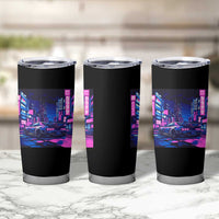 Tokyo Night Drive Tumbler Cup Retro Futuristic JDM Street Racing Aesthetic