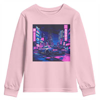 Tokyo Night Drive Youth Sweatshirt Retro Futuristic JDM Street Racing Aesthetic