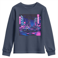 Tokyo Night Drive Youth Sweatshirt Retro Futuristic JDM Street Racing Aesthetic
