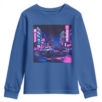 Tokyo Night Drive Youth Sweatshirt Retro Futuristic JDM Street Racing Aesthetic