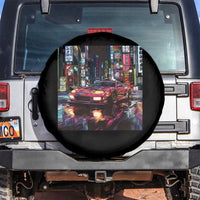 Tokyo Night Racer Spare Tire Cover JDM Street Racing Neon Aesthetic