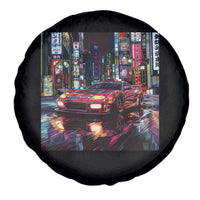 Tokyo Night Racer Spare Tire Cover JDM Street Racing Neon Aesthetic