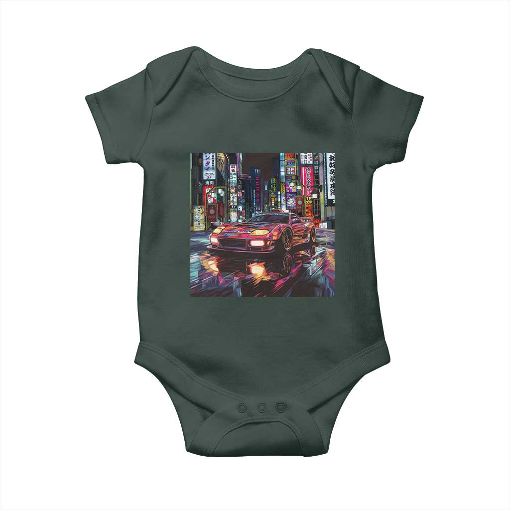 Tokyo Night Racer Baby Onesie JDM Street Racing Neon Aesthetic
