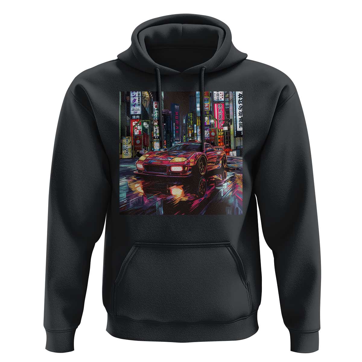 Tokyo Night Racer Hoodie JDM Street Racing Neon Aesthetic