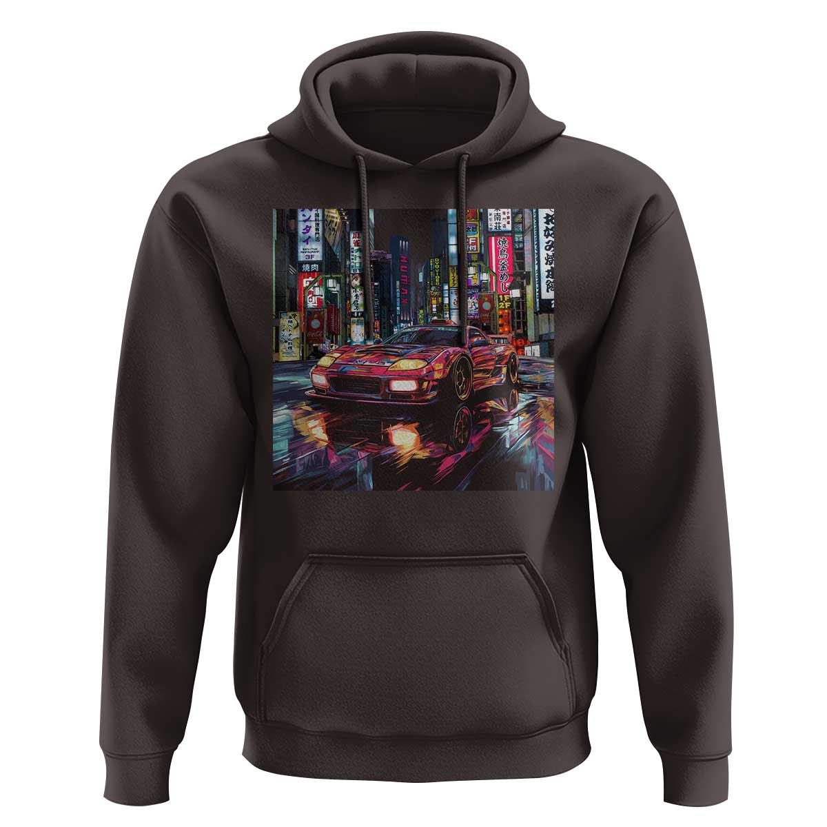 Tokyo Night Racer Hoodie JDM Street Racing Neon Aesthetic