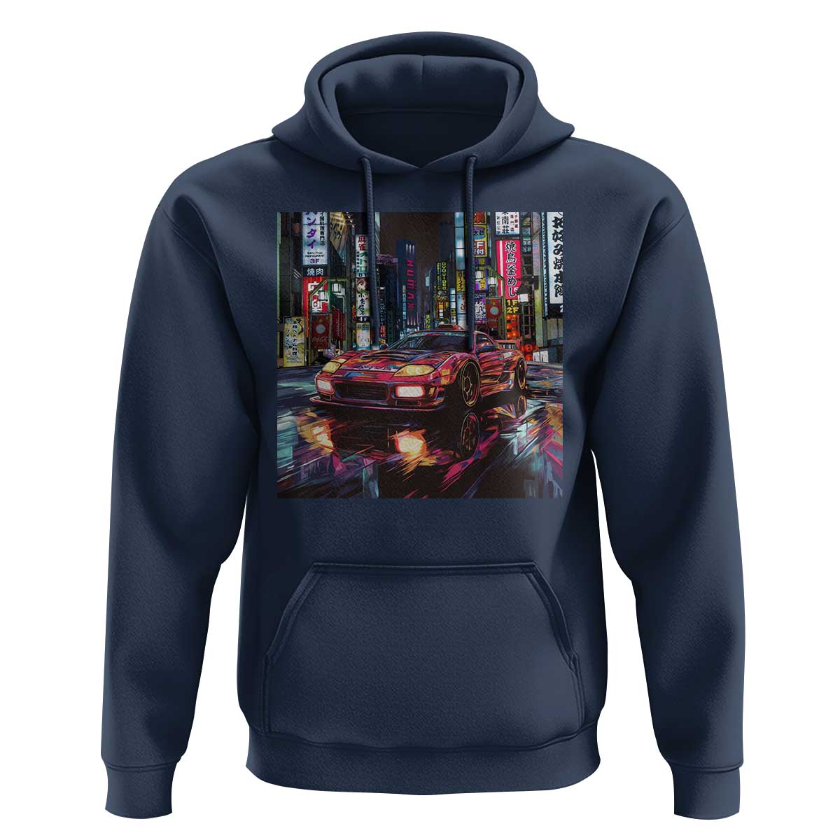 Tokyo Night Racer Hoodie JDM Street Racing Neon Aesthetic